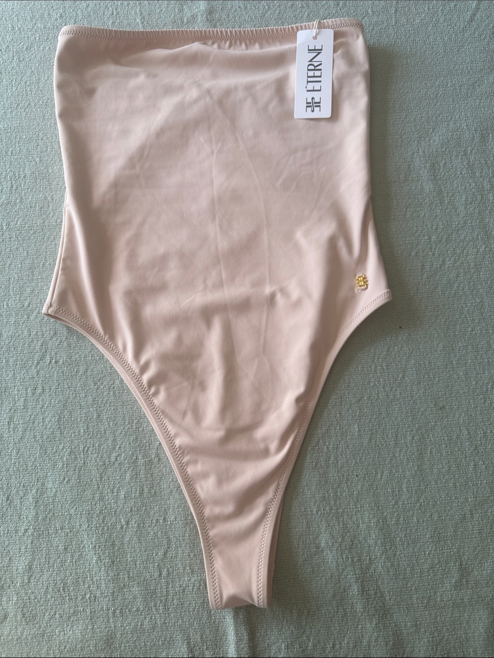 Eterne High-Waist Thong Bodysuit in Blush Nude